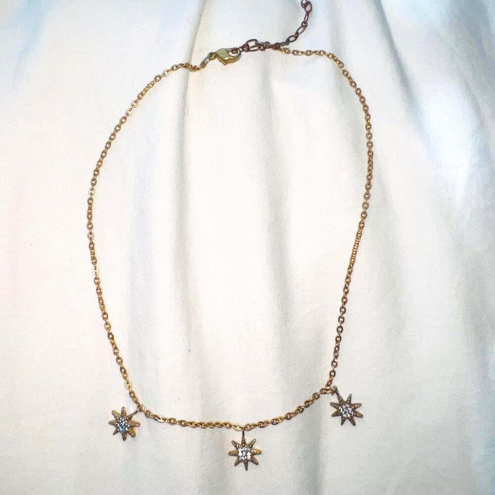 Child of Wild "Lou" Star burst Gold Crystal Necklace Celestial